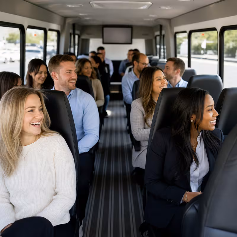 Black Mercedes Sprinter van staged for an Mobile Corporate Transportation group