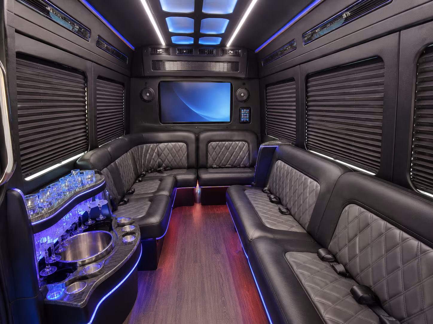 Mobile Airport Shuttle & Transportation party bus exterior