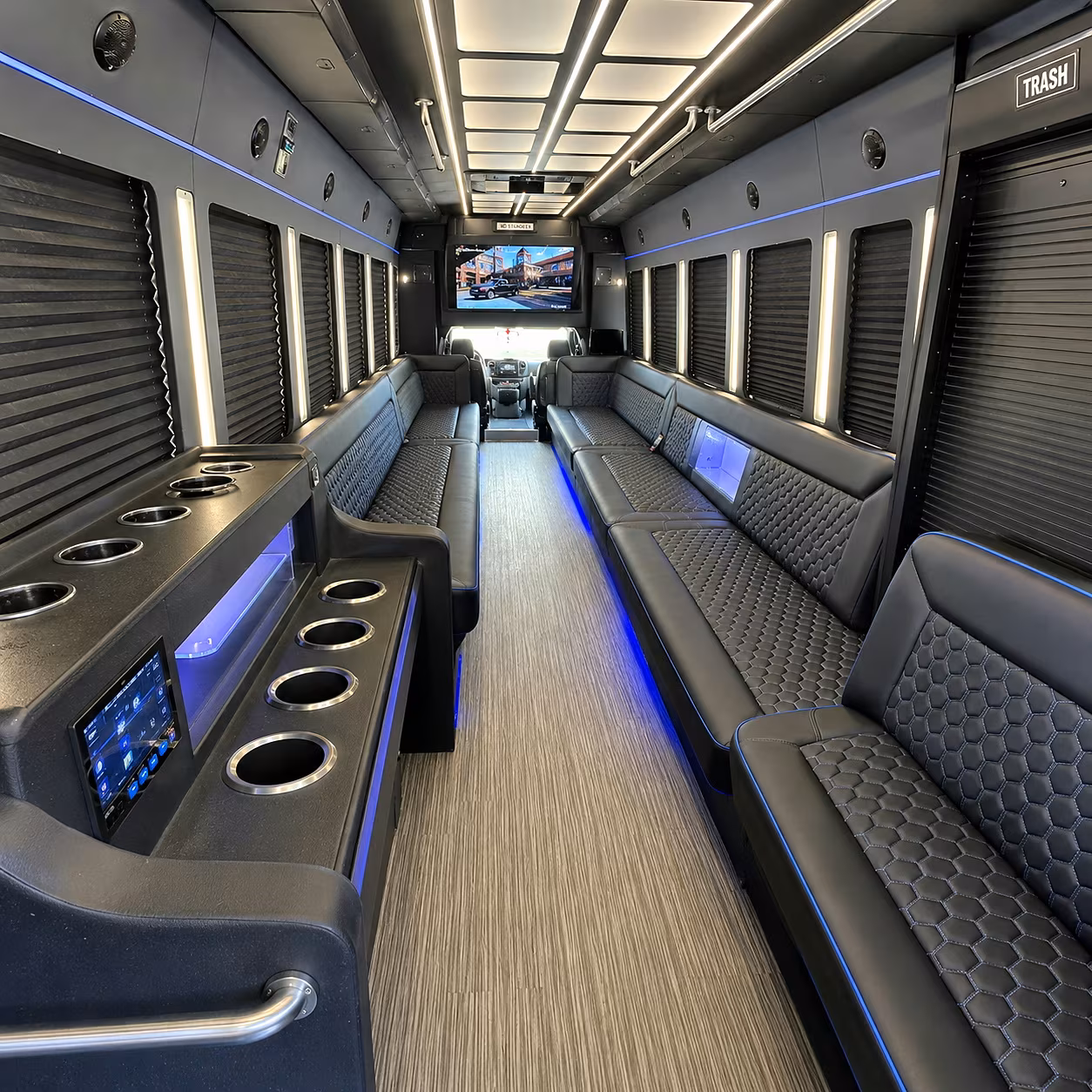 Mobile Bachelor & Bachelorette Transportation party bus interior