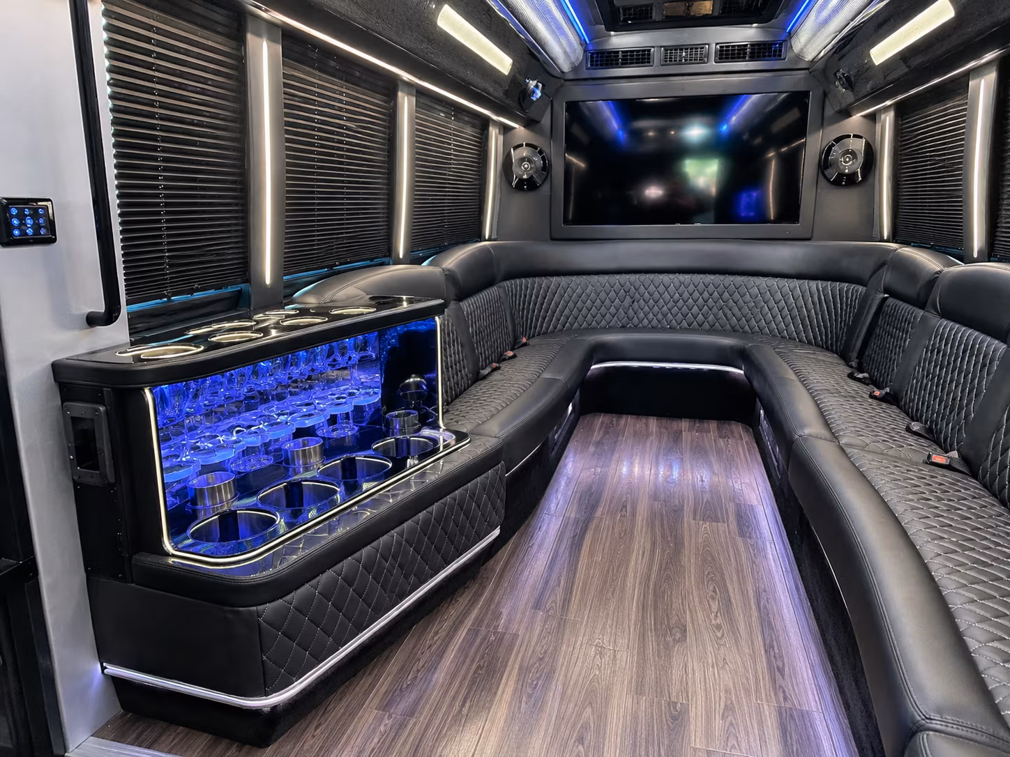 Mobile Private Event Transportation party bus exterior