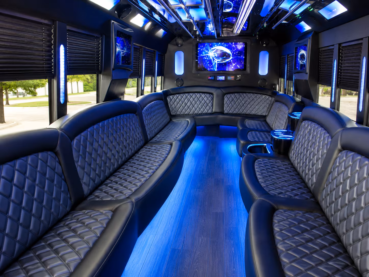 Mobile Private Event Transportation party bus exterior
