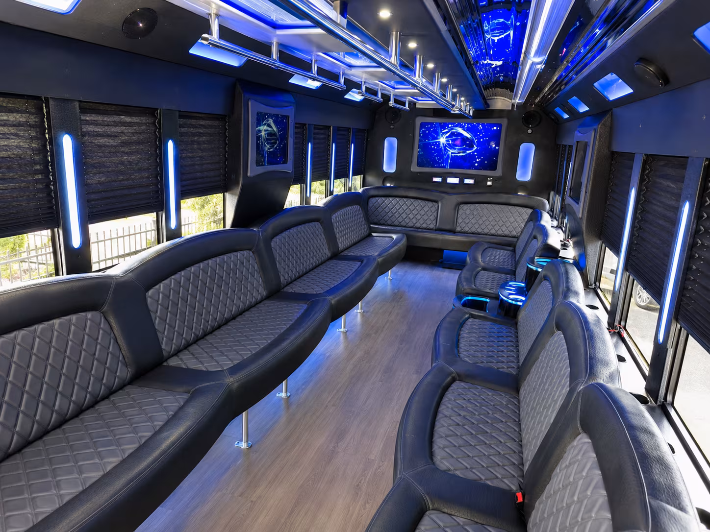 Mobile Private Event Transportation party bus exterior