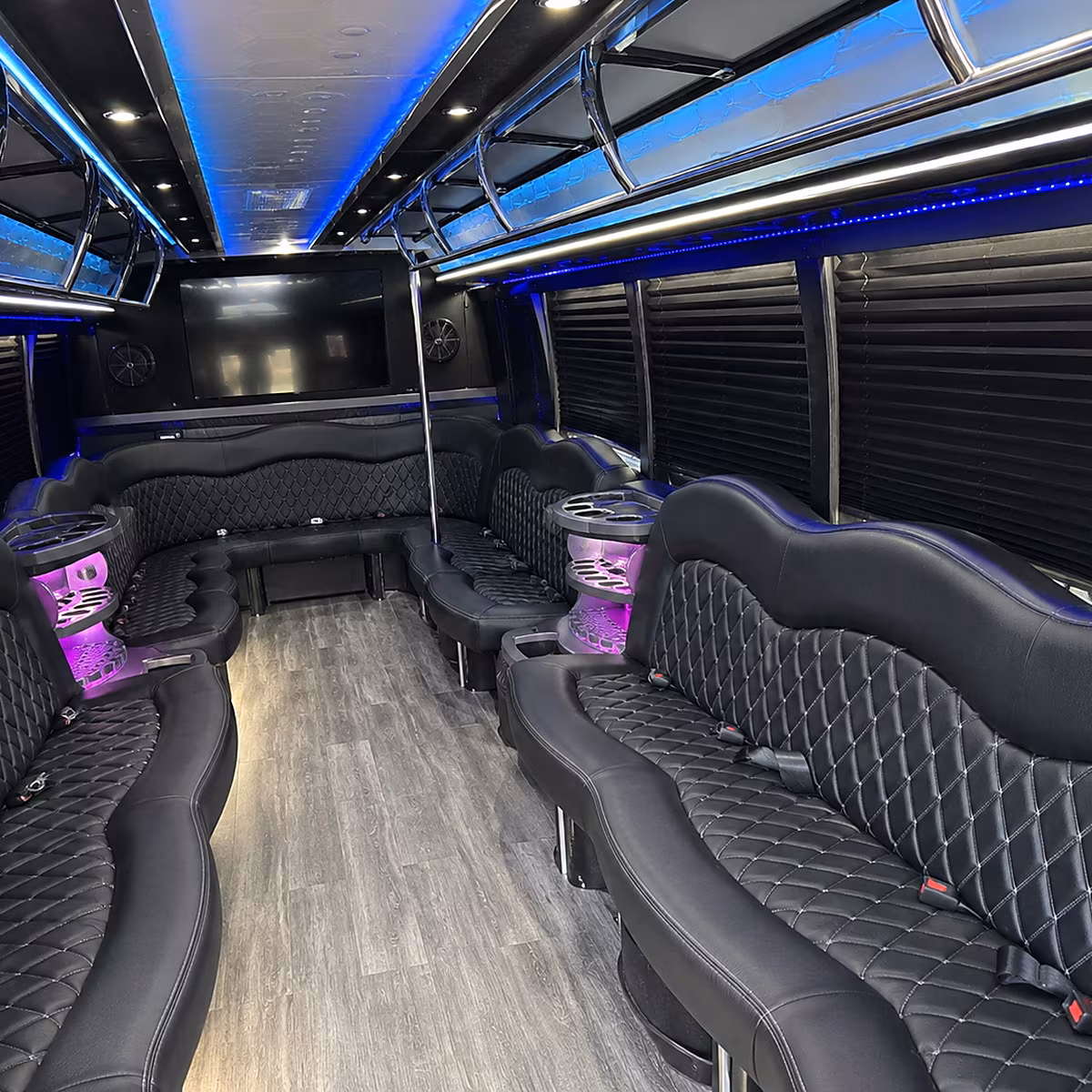 Mobile Prom & Homecoming Transportation party bus interior