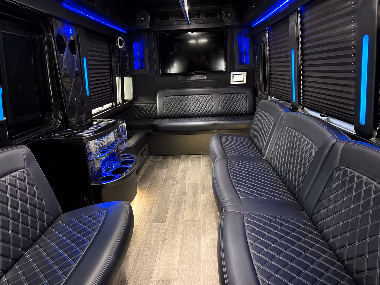 Mobile Sporting Event Transportation party bus exterior