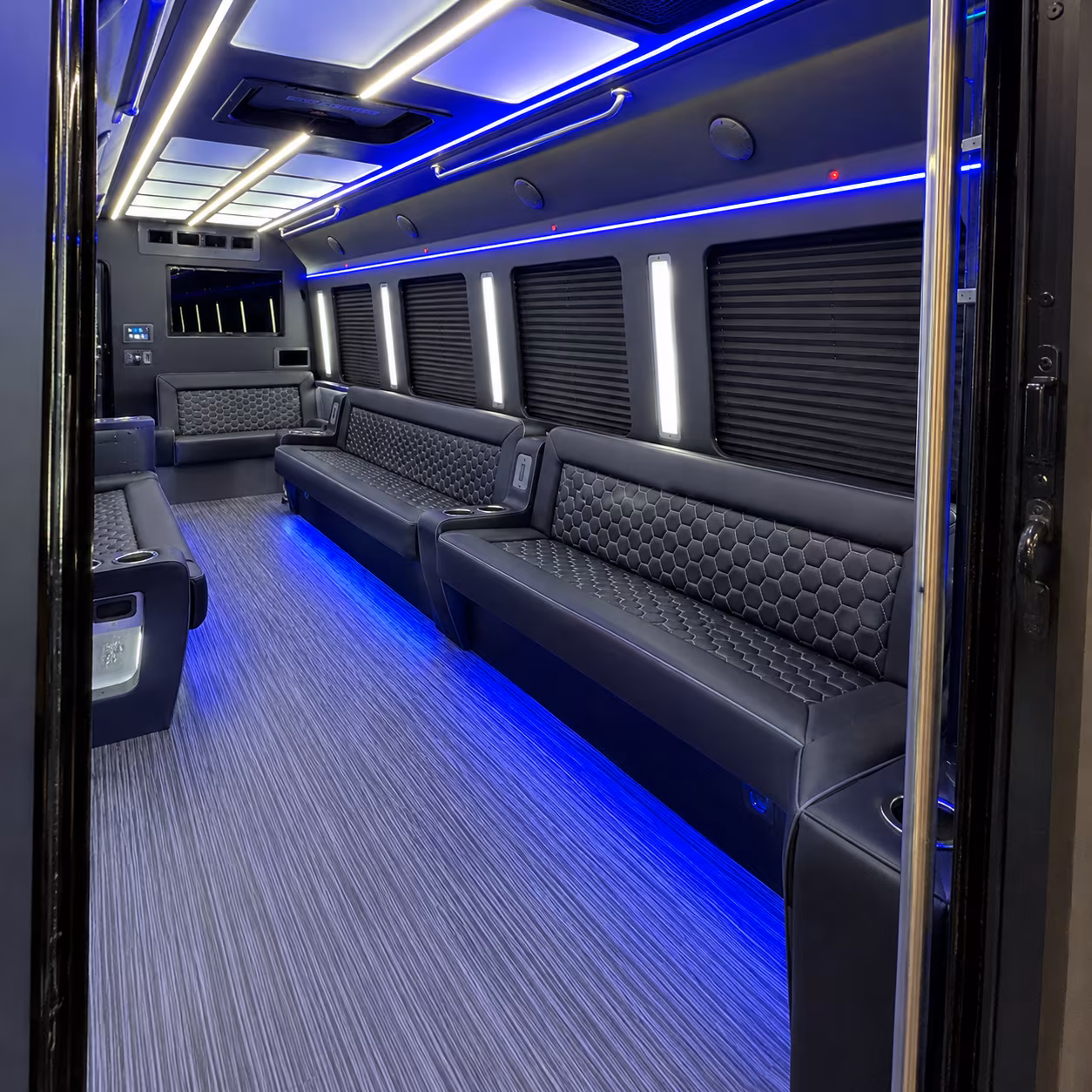 Mobile Wedding Transportation party bus exterior