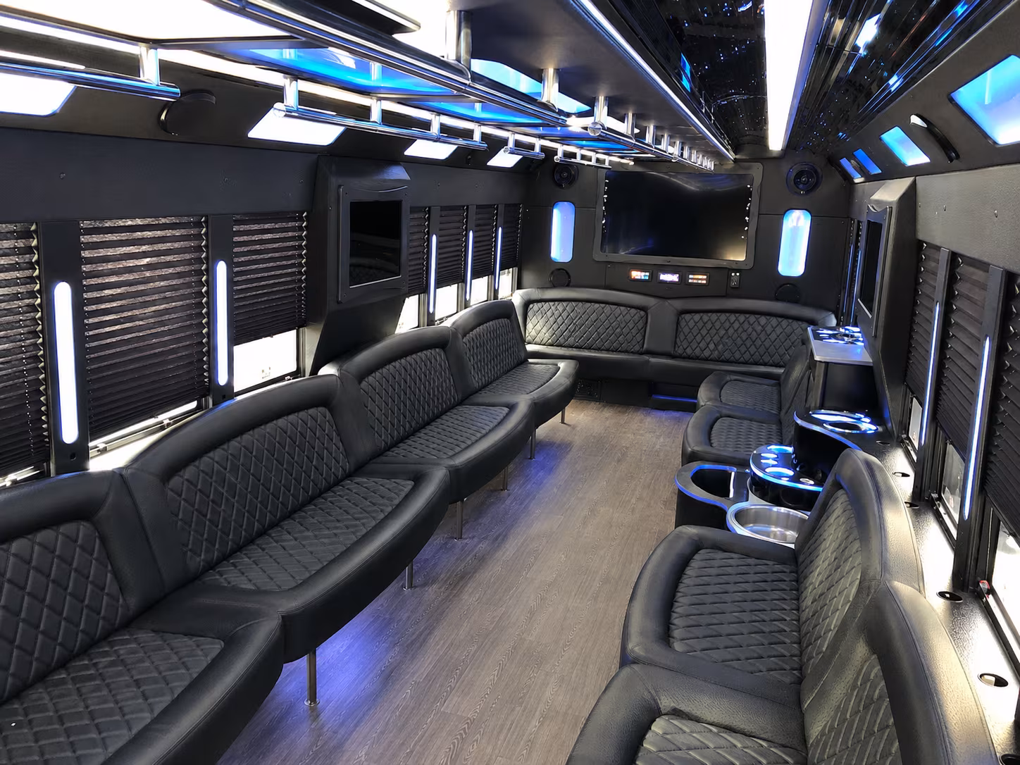 Mobile Wedding Transportation party bus exterior